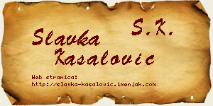 Slavka Kasalović vizit kartica